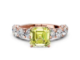 Rose gold Round Diamond Side Stone Engagement Ring with Six-Prong Setting_20