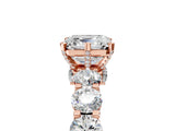 Rose gold Round Diamond Side Stone Engagement Ring with Six-Prong Setting_20