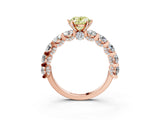 Rose gold Round Diamond Side Stone Engagement Ring with Six-Prong Setting_21