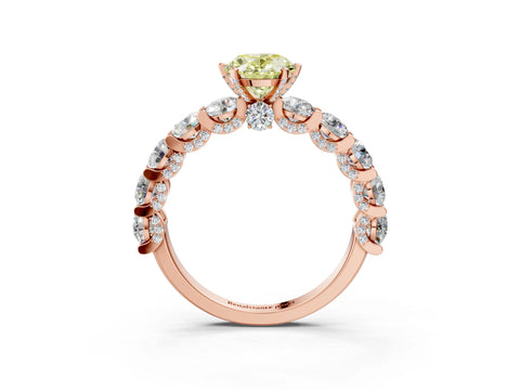 Rose gold Round Diamond Side Stone Engagement Ring with Six-Prong Setting_21
