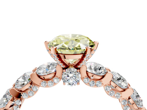 Rose gold Round Diamond Side Stone Engagement Ring with Six-Prong Setting_22