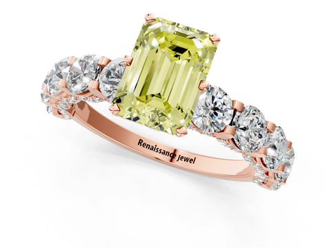 Rose gold Round Diamond Side Stone Engagement Ring with Six-Prong Setting_23
