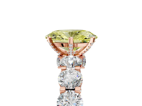 Rose gold Round Diamond Side Stone Engagement Ring with Six-Prong Setting_23