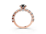 Rose gold Round Diamond Side Stone Engagement Ring with Six-Prong Setting_26