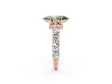 Rose gold Round Diamond Side Stone Engagement Ring with Six-Prong Setting_26
