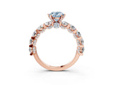 Rose gold Round Diamond Side Stone Engagement Ring with Six-Prong Setting_27