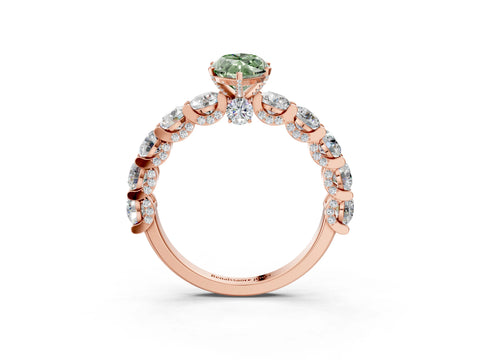 Rose gold Round Diamond Side Stone Engagement Ring with Six-Prong Setting_27