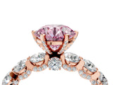 Rose gold Round Diamond Side Stone Engagement Ring with Six-Prong Setting_28