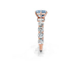 Rose gold Round Diamond Side Stone Engagement Ring with Six-Prong Setting_2