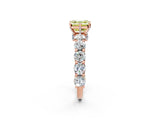 Rose gold Round Diamond Side Stone Engagement Ring with Six-Prong Setting_2