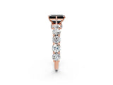 Rose gold Round Diamond Side Stone Engagement Ring with Six-Prong Setting_2