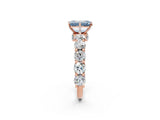 Rose gold Round Diamond Side Stone Engagement Ring with Six-Prong Setting_2