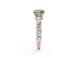 Rose gold Round Diamond Side Stone Engagement Ring with Six-Prong Setting_2