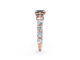 Rose gold Round Diamond Side Stone Engagement Ring with Six-Prong Setting_2