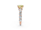 Rose gold Round Diamond Side Stone Engagement Ring with Six-Prong Setting_2