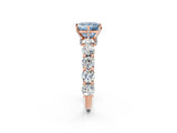 Rose gold Round Diamond Side Stone Engagement Ring with Six-Prong Setting_2