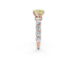 Rose gold Round Diamond Side Stone Engagement Ring with Six-Prong Setting_2