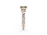 Rose gold Round Diamond Side Stone Engagement Ring with Six-Prong Setting_2