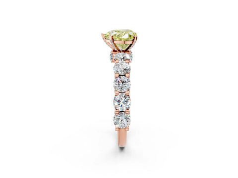 Rose gold Round Diamond Side Stone Engagement Ring with Six-Prong Setting_2