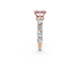 Rose gold Round Diamond Side Stone Engagement Ring with Six-Prong Setting_2
