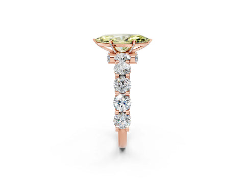 Rose gold Round Diamond Side Stone Engagement Ring with Six-Prong Setting_2