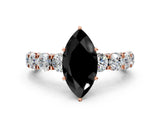 Rose gold Round Diamond Side Stone Engagement Ring with Six-Prong Setting_36