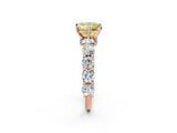 Rose gold Round Diamond Side Stone Engagement Ring with Six-Prong Setting_38