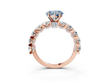 Rose gold Round Diamond Side Stone Engagement Ring with Six-Prong Setting_3