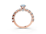Rose gold Round Diamond Side Stone Engagement Ring with Six-Prong Setting_3