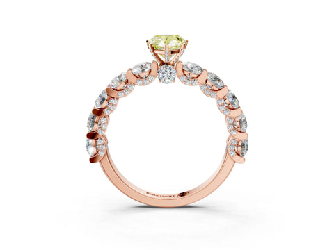 Rose gold Round Diamond Side Stone Engagement Ring with Six-Prong Setting_3