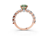Rose gold Round Diamond Side Stone Engagement Ring with Six-Prong Setting_3