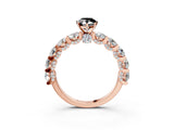 Rose gold Round Diamond Side Stone Engagement Ring with Six-Prong Setting_3