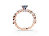 Rose gold Round Diamond Side Stone Engagement Ring with Six-Prong Setting_3