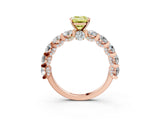Rose gold Round Diamond Side Stone Engagement Ring with Six-Prong Setting_3