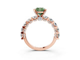 Rose gold Round Diamond Side Stone Engagement Ring with Six-Prong Setting_3