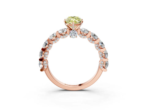 Rose gold Round Diamond Side Stone Engagement Ring with Six-Prong Setting_3