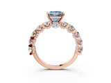 Rose gold Round Diamond Side Stone Engagement Ring with Six-Prong Setting_3