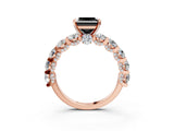 Rose gold Round Diamond Side Stone Engagement Ring with Six-Prong Setting_3