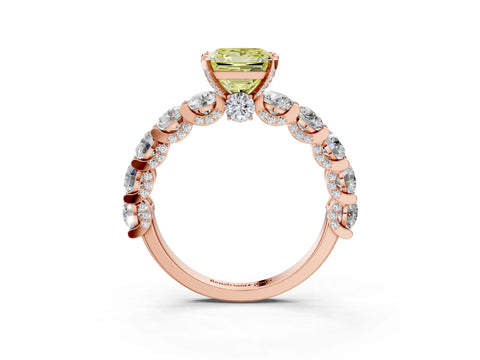 Rose gold Round Diamond Side Stone Engagement Ring with Six-Prong Setting_3
