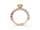 Rose gold Round Diamond Side Stone Engagement Ring with Six-Prong Setting_3