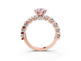 Rose gold Round Diamond Side Stone Engagement Ring with Six-Prong Setting_3