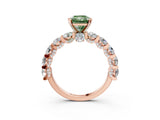 Rose gold Round Diamond Side Stone Engagement Ring with Six-Prong Setting_3