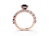 Rose gold Round Diamond Side Stone Engagement Ring with Six-Prong Setting_3