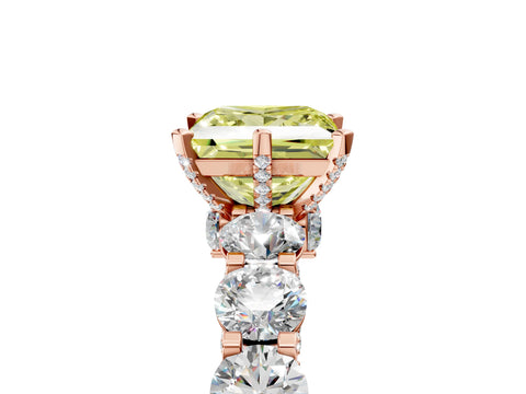 Rose gold Round Diamond Side Stone Engagement Ring with Six-Prong Setting_41