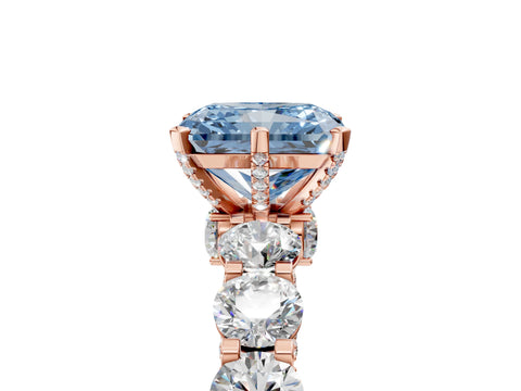 Rose gold Round Diamond Side Stone Engagement Ring with Six-Prong Setting_41