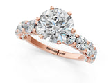 Rose gold Round Diamond Side Stone Engagement Ring with Six-Prong Setting_42