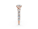 Rose gold Round Diamond Side Stone Engagement Ring with Six-Prong Setting_43