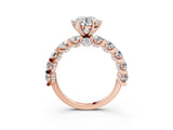 Rose gold Round Diamond Side Stone Engagement Ring with Six-Prong Setting_44