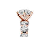 Rose gold Round Diamond Side Stone Engagement Ring with Six-Prong Setting_46