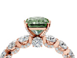 Rose gold Round Diamond Side Stone Engagement Ring with Six-Prong Setting_4